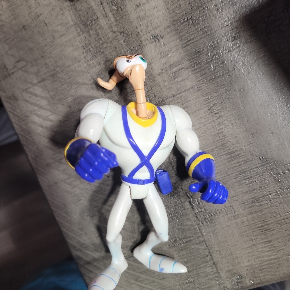 1995 PLAYMATES EARTHWORM JIM POP OFF HEAD FIGURE VERY RARE!!